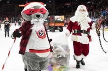 Santa at the 67s Teddy Bear Game